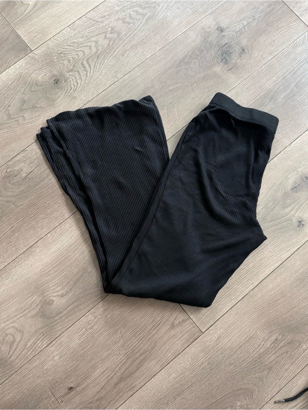Black Ribbed Lounge Pants